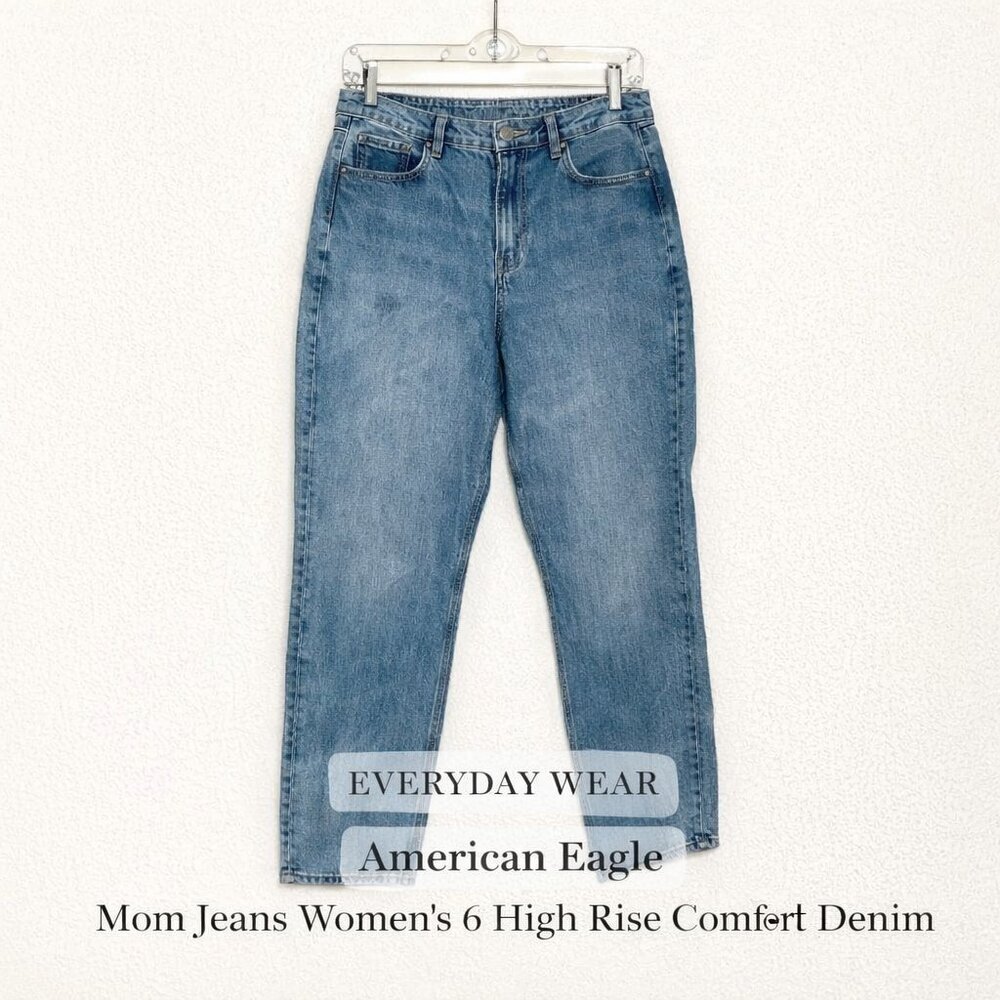 American Eagle Mom Jeans Women’s 6 High Rise Comfort Stretch Denim